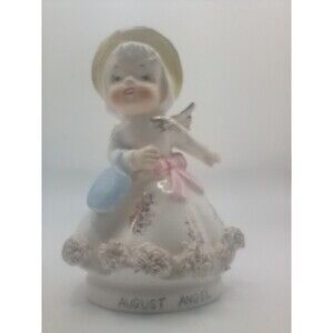Vintage Norcrest Vtg August Angel Figurine F-120 Small Chip wing 1950’s VTG